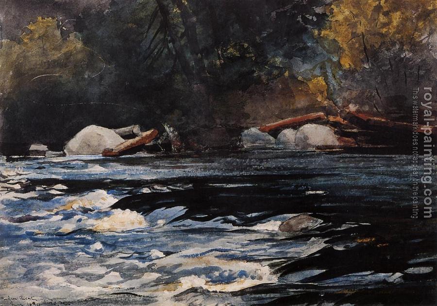Winslow Homer : The Rapids, Husdon River, Adirondacks